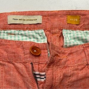 Anthropology Linen Cotton Blend Pants Orange Pilcro And The Letterpress Size 4